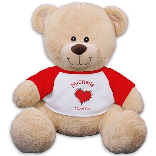 Personalized Heart Plush Bear - 11"