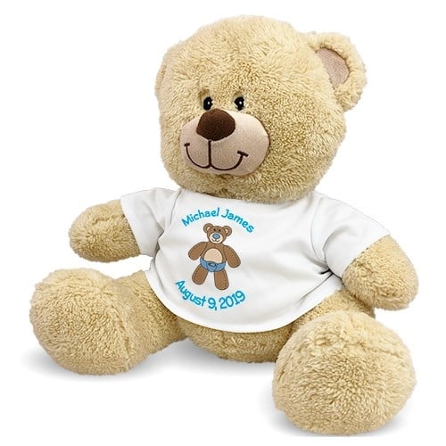Personalized Baby Boy Teddy Bear (11" Teddy Bear)