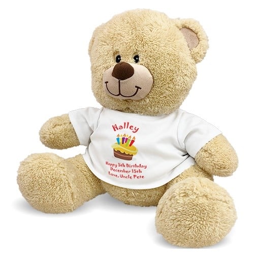Personalized Birthday Cake Teddy Bear (11" Teddy Bear)