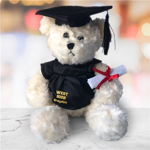 Personalized Any Message Graduation Cream Plush Bear - 8.5"