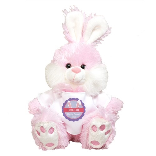 Personalized Bunny Ears Pink Easter Bunny - 10"
