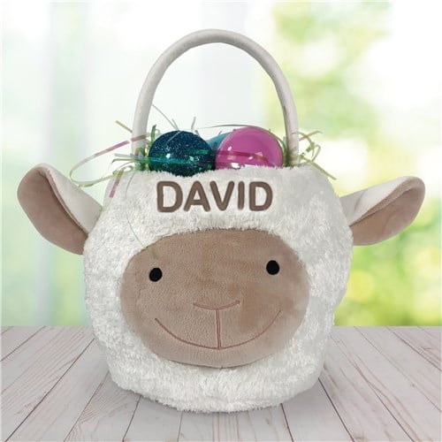Embroidered LambÂ© Easter Basket
