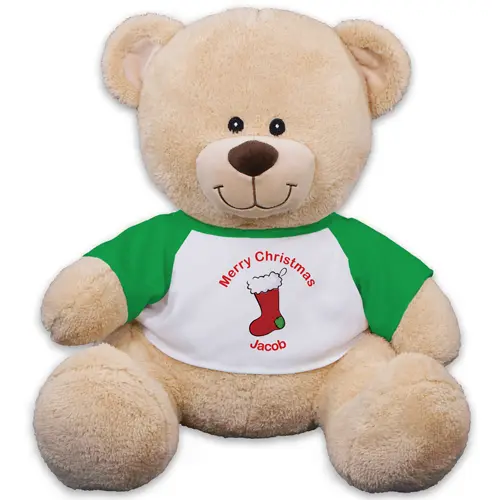 Personalized Christmas Stocking Teddy Bear - 11"