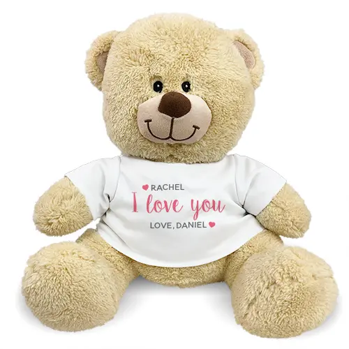 Personalized I Love You Hearts Teddy Bear