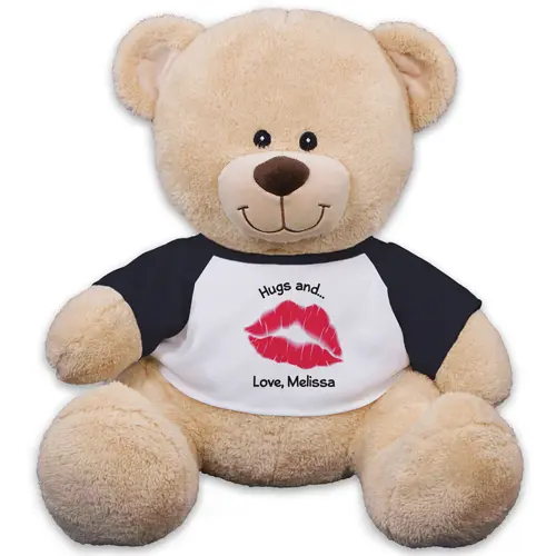 Personalized Big Kiss Teddy Bear - 11"