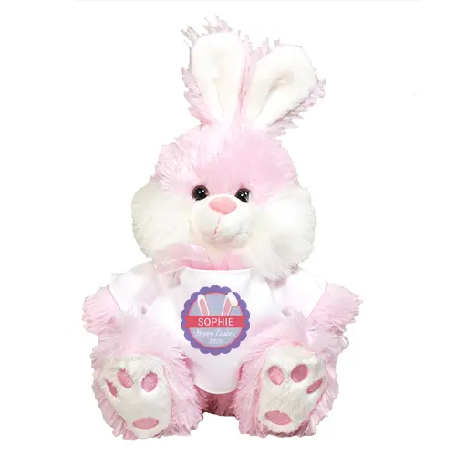 Personalized Bunny Ears Pink Easter Bunny - 10"