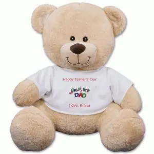 Personalized Worlds Best Dad Teddy Bear - 17"