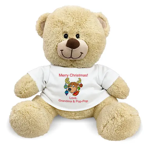 Personalized Christmas Reindeer Teddy Bear