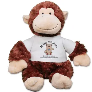 Personalized New Baby Boy Monkey - 12"