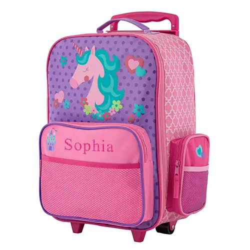 Embroidered Unicorn Rolling Luggage Bag