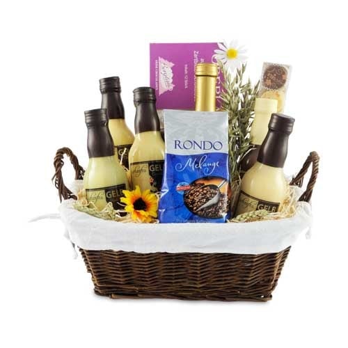 sharp yellow - liquor gift basket