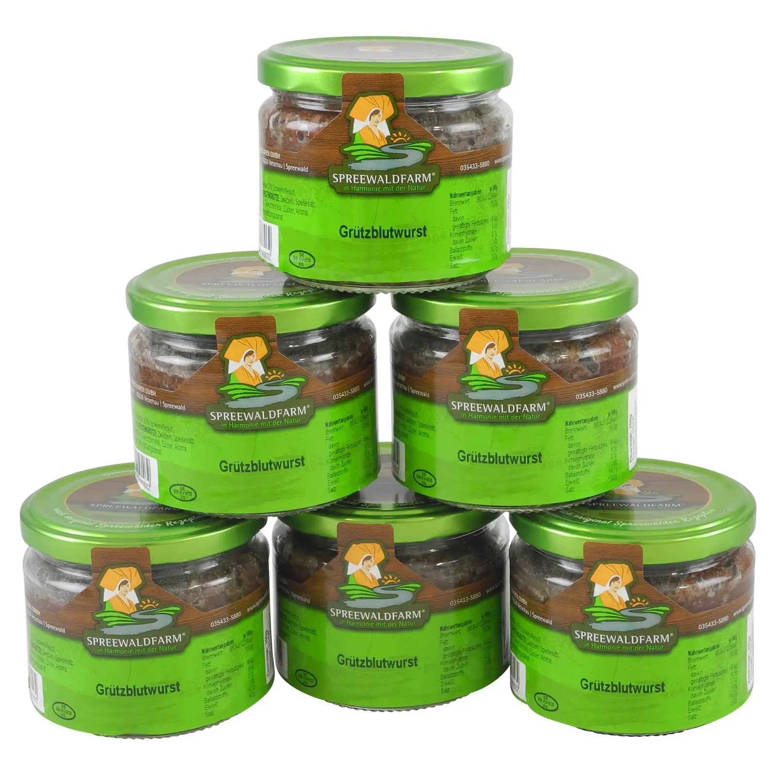 Original Spreewälder Grützblutwurst 6er Pack (6 Gläser à 250 g)