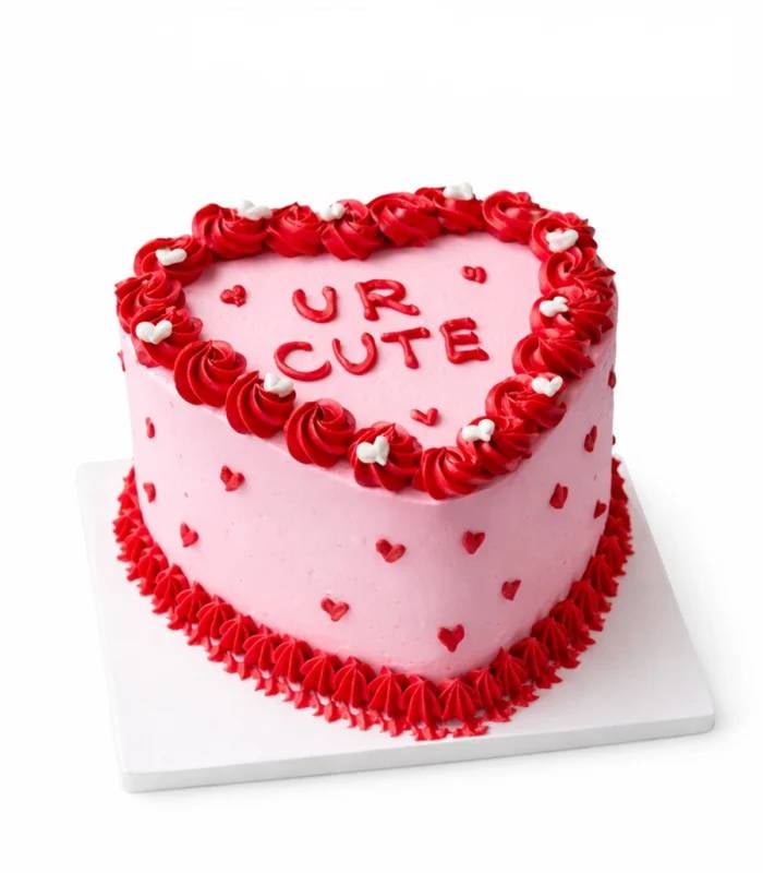 UR CUTE Heart-Shaped Buttercream Cake