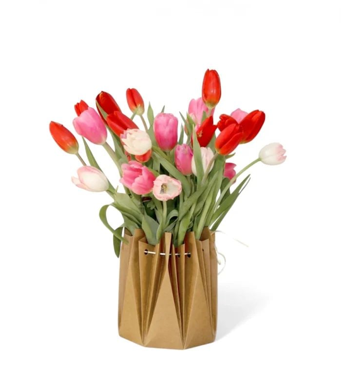Colorful Tulips Vase