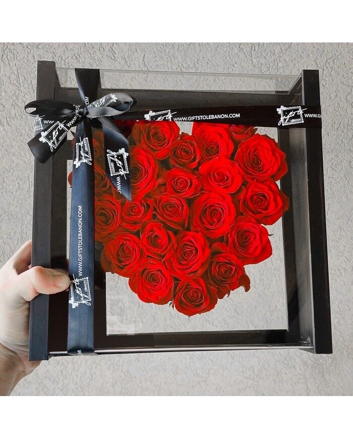 Heart Shaped Roses Box