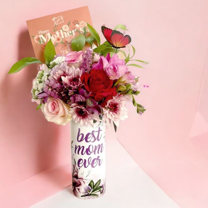 Best Mom Ever Tumbler and Bouquet