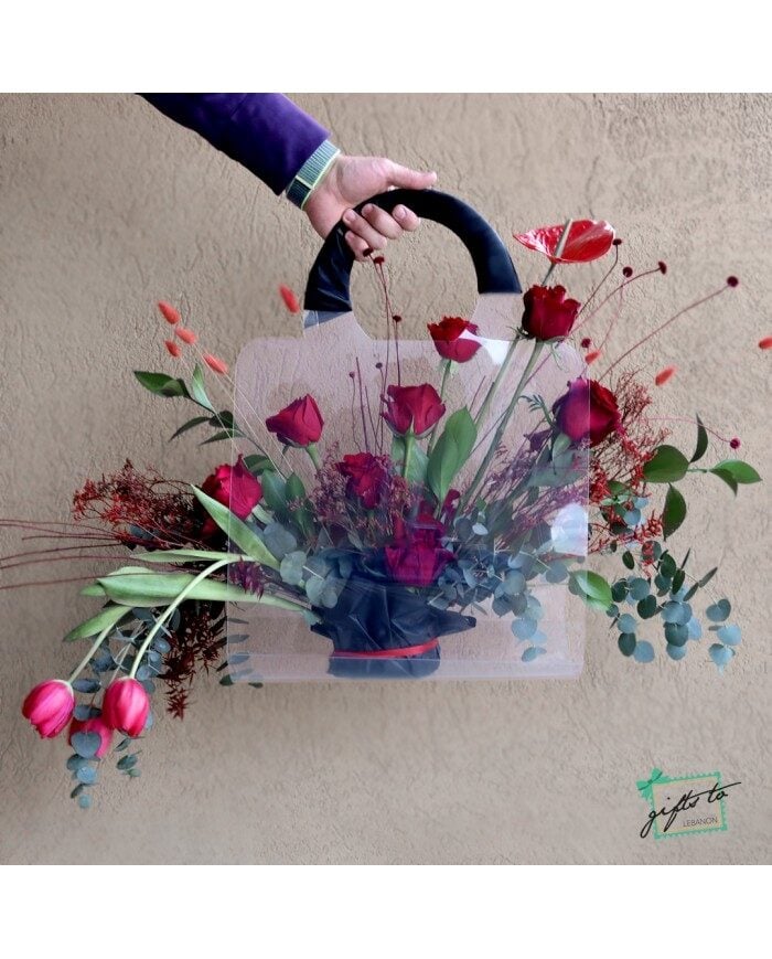Ruby Radiance Flower Gift Bag