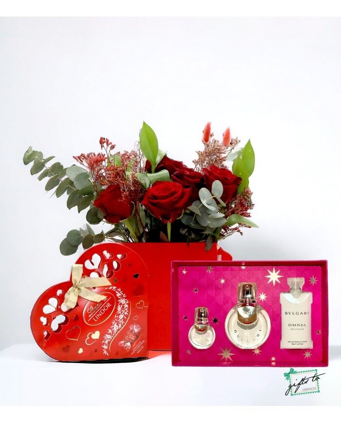 BVLGARI OMNIA & Lindt Red Roses Bundle