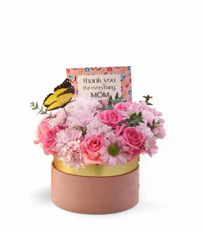 Pink Roses & Chrysanthemums Flower Arrangement