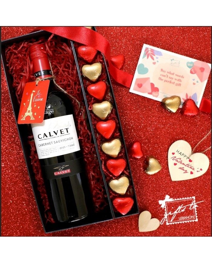 Je T'aime Wine and Chocolate Box