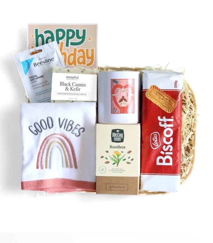 Good Vibes Tea & Treats Gift Basket