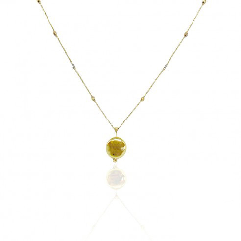 18K Gold Circle Pendant