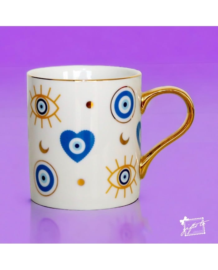 Mystic Eyes Porcelain Mug and Scarf Gift Box