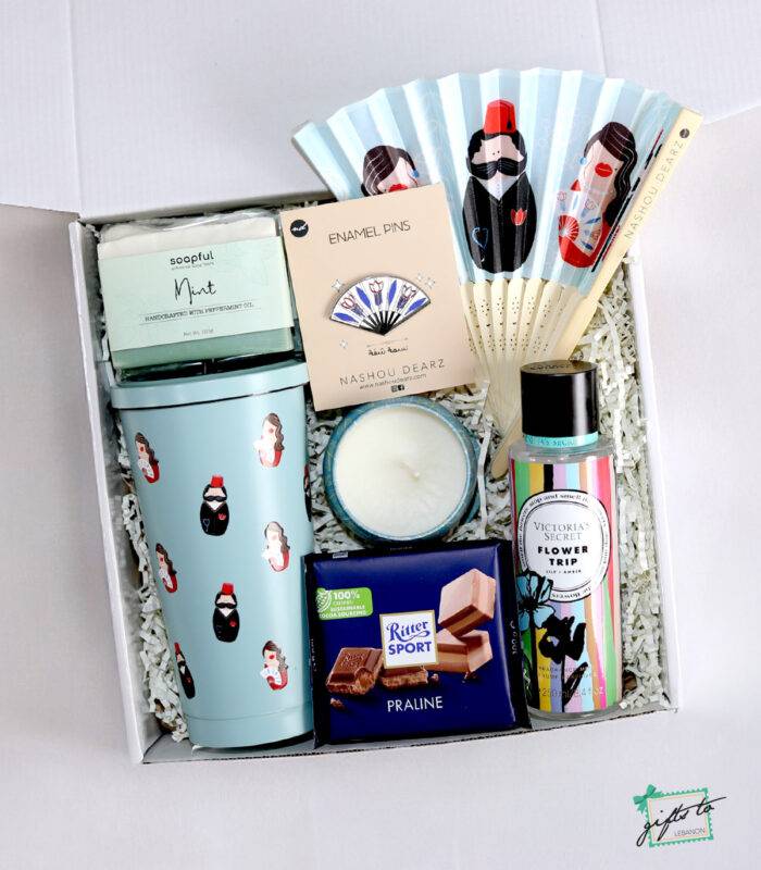 Lebanese Themed Exlcusive Tumbler, Pin and Hand Fan Gift Box