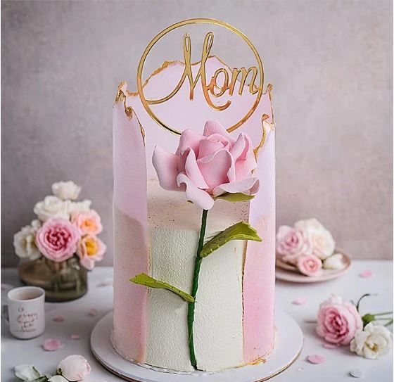 Pink Rose Elegance Mom Bento Chocolate Cake