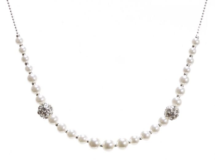 Fireball and pearl necklace