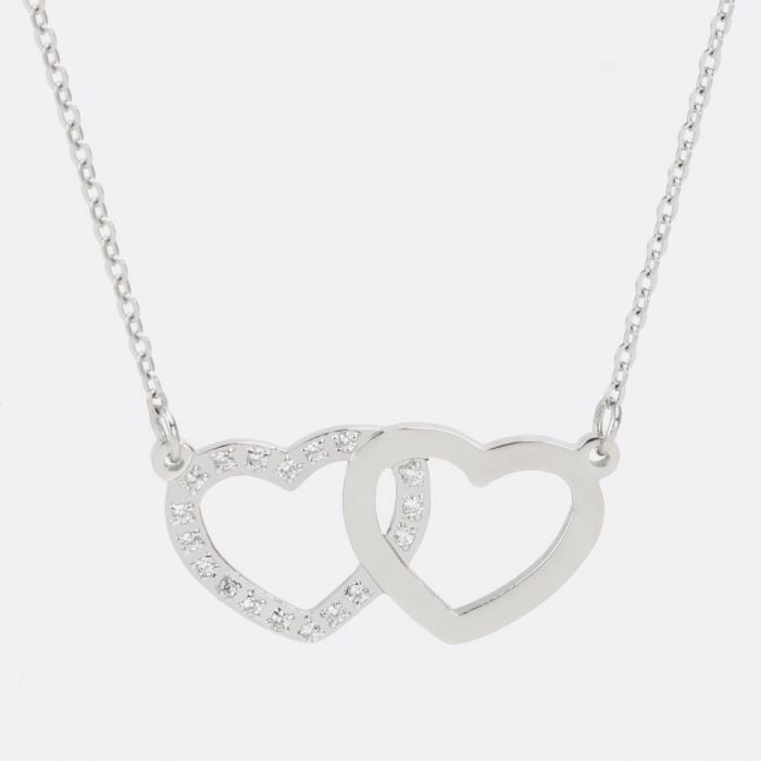 Double heart stainless steel pendant
