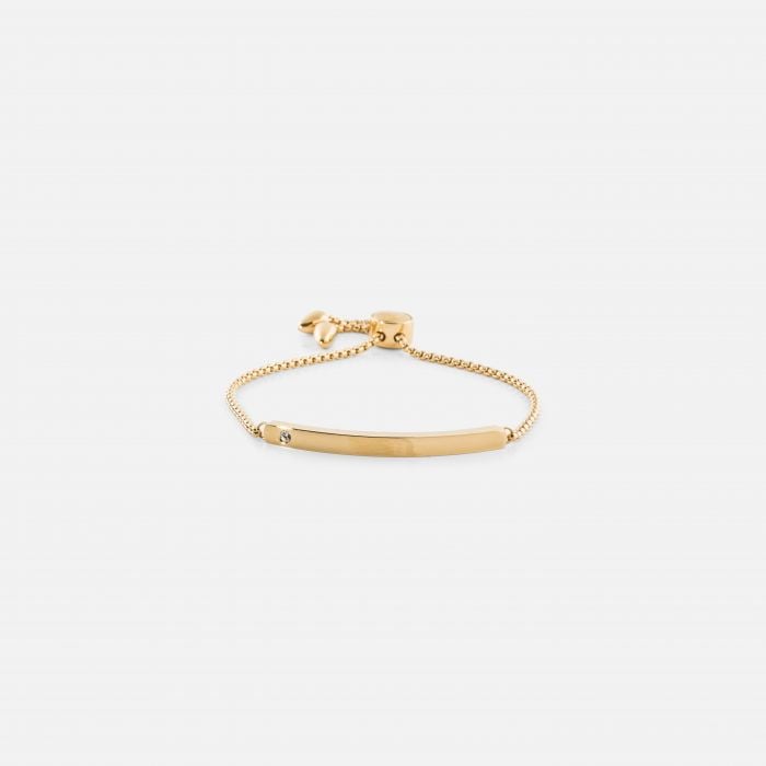 Stainless steel bracelet with adjustable slide