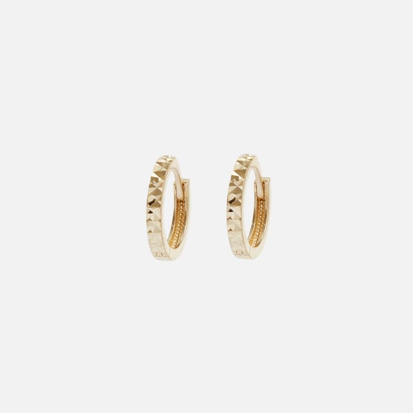 10k yellow gold hammered hoop earrings