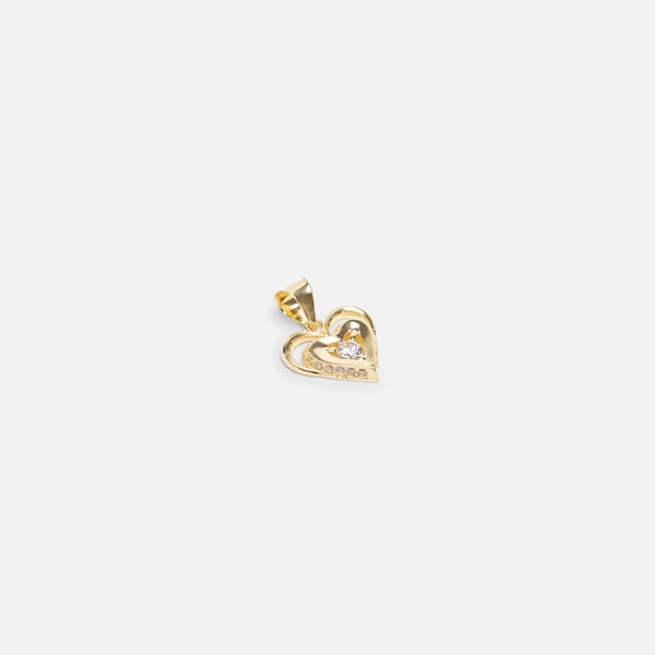 10k yellow gold three heart charm