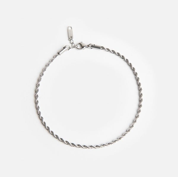 Twisted stainless steel ankle chain