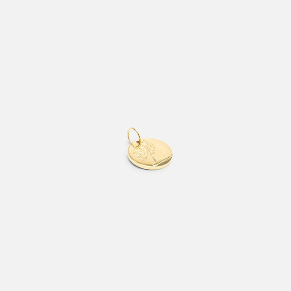 Small round golden tree of life charm