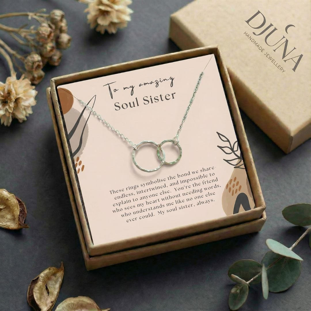 Forever Connected Soul Sister Necklace - Two Circles, One Bond