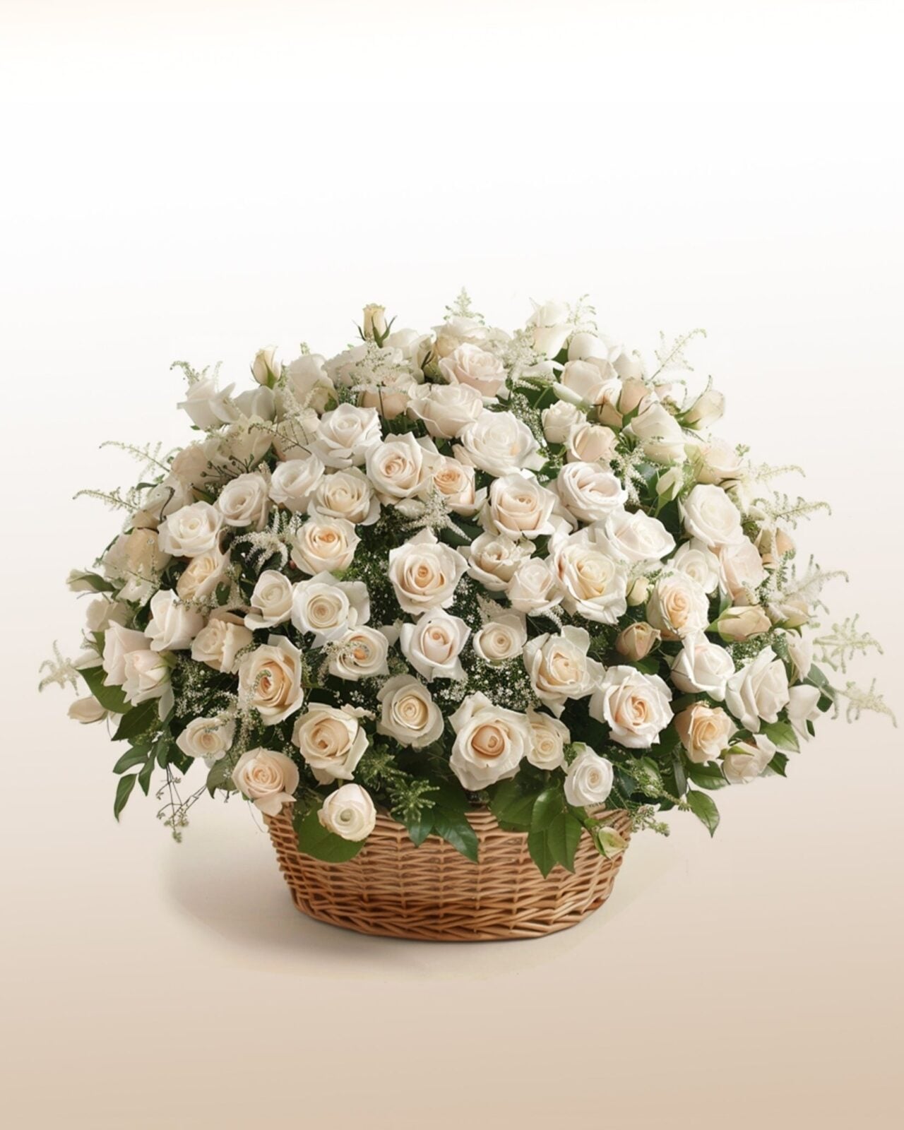 Champagne Impact: 100 White Roses Arrangement