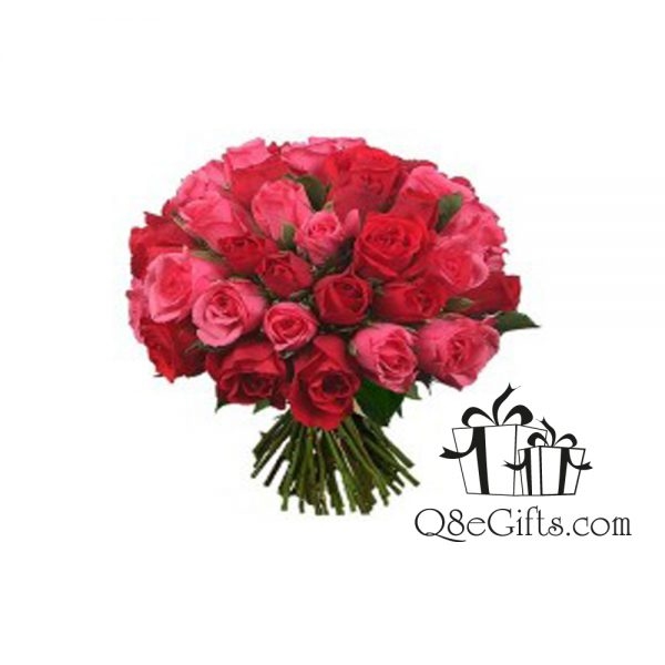3 Dozen Red & Pink Roses