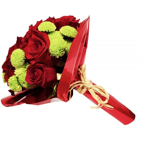 12 Red Roses And Greens
