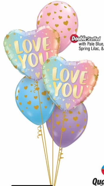 Bouquet 797 Thinking of You Today! Qualatex #97433-2 85706-3 43766-1 43762-1 43754-1