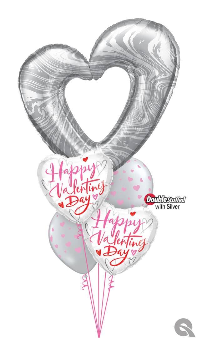 Bouquet 1673 Love is all around! Qualatex #23181 16776-2 18100-2 43794-2