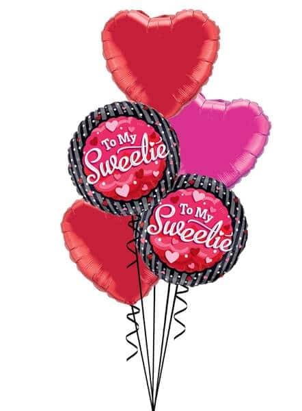 Bouquet 513 To My Sweetie Hearts & Dots Qualatex #40853-2 99594-2 99335