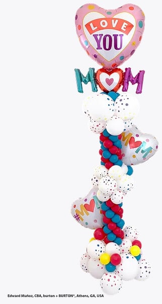 Bouquet 936 Love You Mom Qualatex #82552 82204-2 88217-25 43553 43599 43609-1
