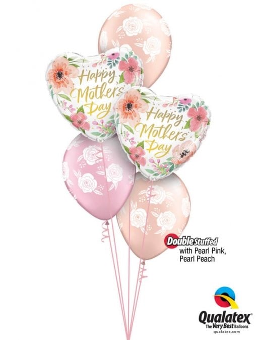 Bouquet 897 Pearl Pink & Pearl Peach Mother's Day Blossoms Qualatex #82207-2 85640-3 43783-1 43782-1