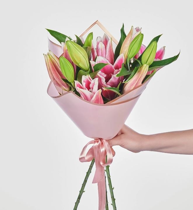 Pink Lilies Flower Bouquet