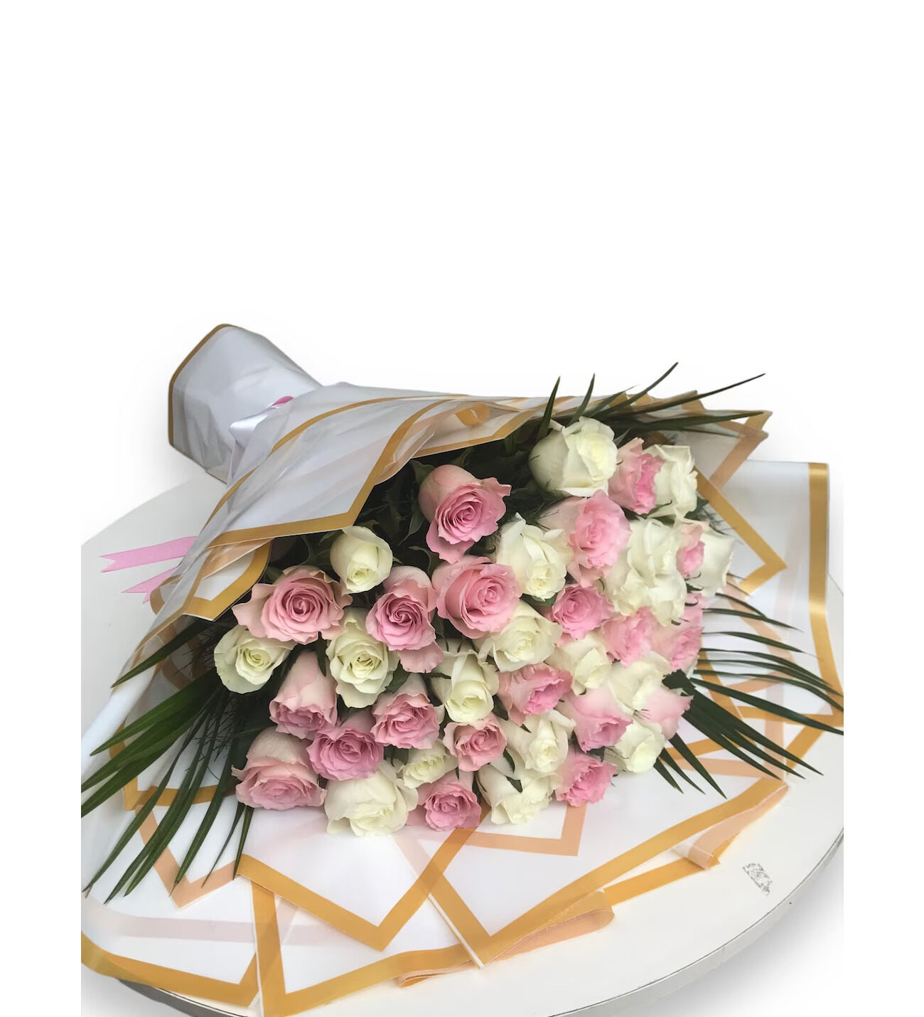 Premium Pink and White Rose Bouquet