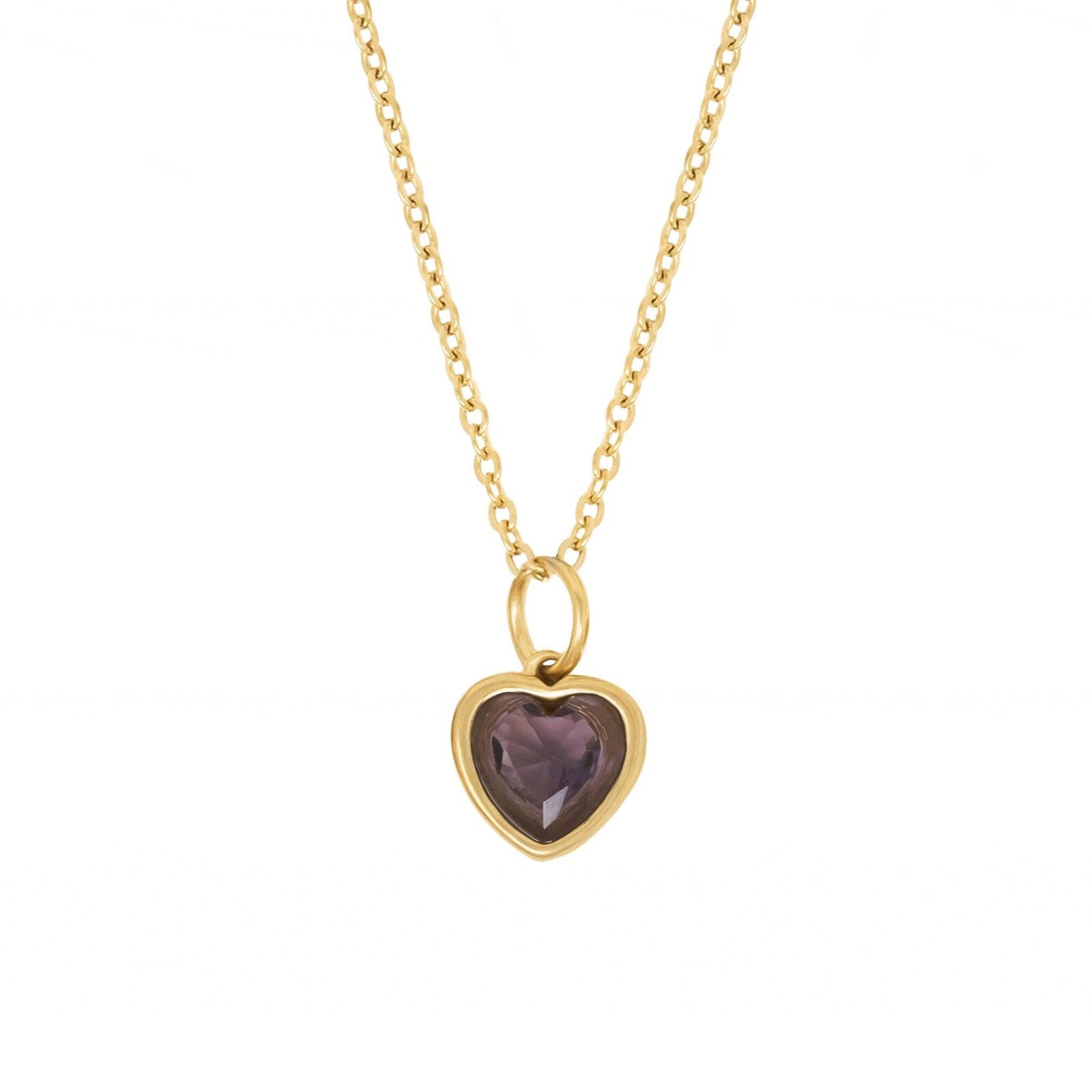 Love Heart Birthstone Necklace