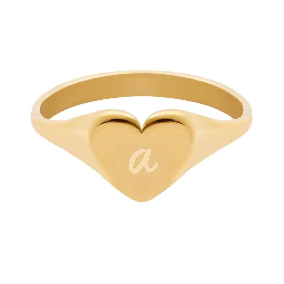 In My Heart Initial Signet Ring