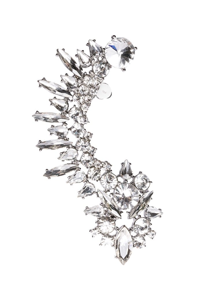 Rock Chic Statement Full Ear Cuff In Silver